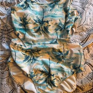 Tropical Palm Print Swimsuit